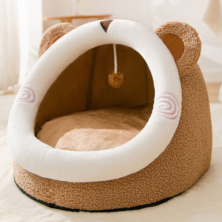 Semi-enclosed Pet Cat and Dog Bed Dog Kennel Pad Pet Supplies, Size:M(Coffee Bear) - Beds by PMC TechLife | Online Shopping South Africa | PMC TechLife | Buy Now Pay Later Mobicred