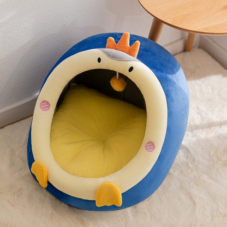 Semi-enclosed Pet Cat and Dog Bed Dog Kennel Pad Pet Supplies, Size:M(Blue Penguin) - Pet Houses & Accessories by PMC TechLife | Online Shopping South Africa | PMC TechLife | Buy Now Pay Later Mobicred