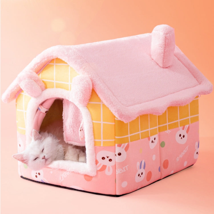 House Type Universal Removable and Washable Pet Dog Cat Bed Pet Supplies, Size:M(Pink Rabbit) - Beds by PMC TechLife | Online Shopping South Africa | PMC TechLife | Buy Now Pay Later Mobicred