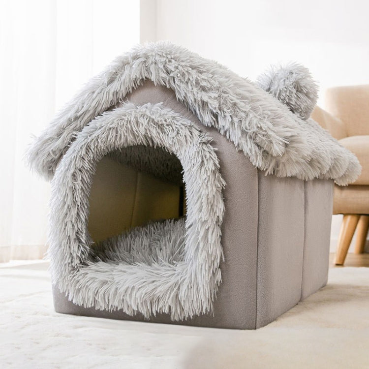 House Type Universal Removable and Washable Pet Dog Cat Bed Pet Supplies, Size:M(Grey Igloo) - Beds by PMC TechLife | Online Shopping South Africa | PMC TechLife | Buy Now Pay Later Mobicred