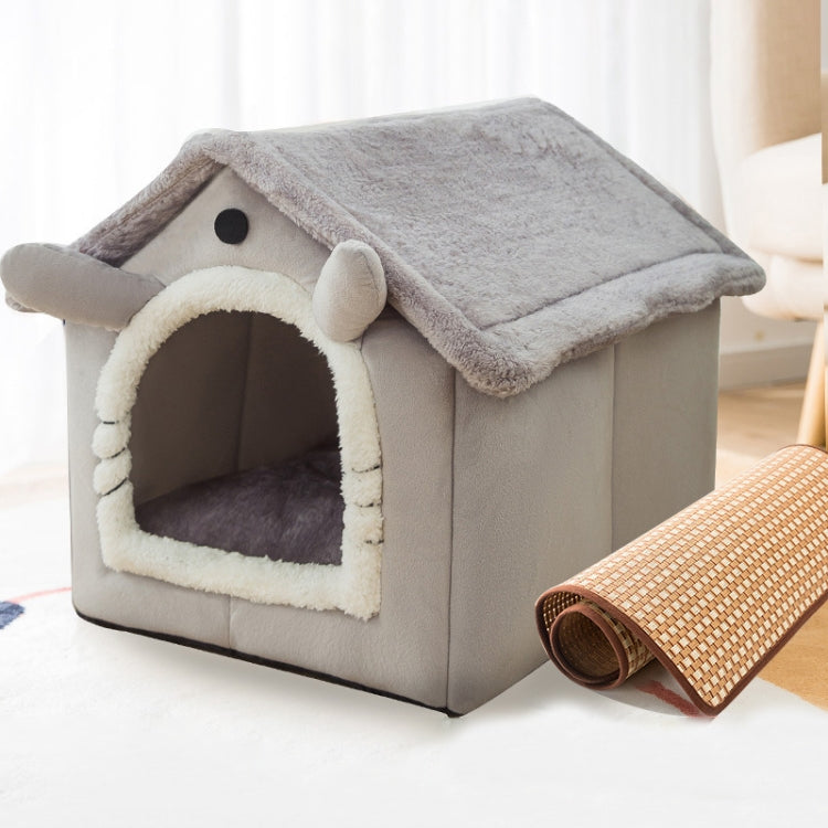 House Type Universal Removable and Washable Pet Dog Cat Bed Pet Supplies, Size:M(Gray Cat + Mat) - free shipping - PMC TechLife - Order now!