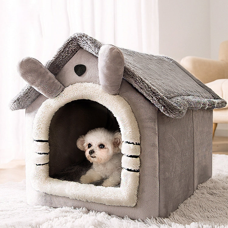 House Type Universal Removable and Washable Pet Dog Cat Bed Pet Supplies, Size:L(Gray Cat) - Beds by PMC TechLife | Online Shopping South Africa | PMC TechLife | Buy Now Pay Later Mobicred