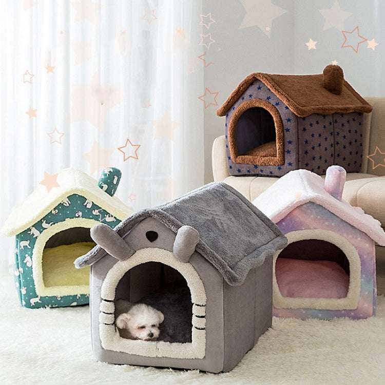 House Type Universal Removable and Washable Pet Dog Cat Bed Pet Supplies, Size:L(Coffee Hut + Blanket) - free shipping - PMC TechLife - Order now!