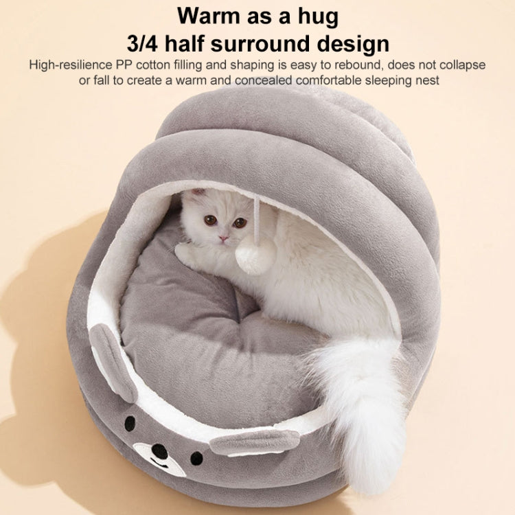 Semi-enclosed Cradle Pet Cat Bed Dog Kennel Pad Pet Supplies, Size:L(Brown Bear) - Beds by PMC TechLife | Online Shopping South Africa | PMC TechLife | Buy Now Pay Later Mobicred
