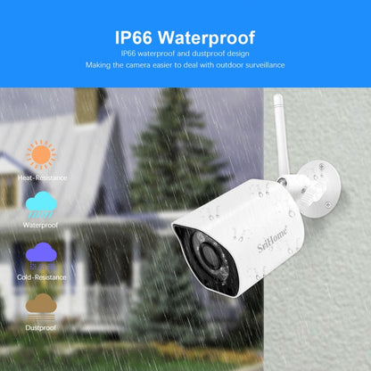 SriHome SH034 5.0MP Mini Dual 2.4 / 5G WiFi Outdoor IP66 Waterproof Video Surveillance Color Night Vision Security CCTV Cam, Plug Type:EU Plug(White) - Wireless Camera by PMC Jewellery | Online Shopping South Africa | PMC Jewellery