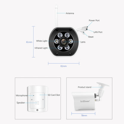 SriHome SH034 5.0MP Mini Dual 2.4 / 5G WiFi Outdoor IP66 Waterproof Video Surveillance Color Night Vision Security CCTV Cam, Plug Type:EU Plug(White) - Wireless Camera by PMC Jewellery | Online Shopping South Africa | PMC Jewellery