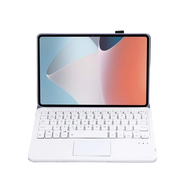 OP12-A Lambskin Texture Ultra-thin Bluetooth Keyboard Leather Case with Touchpad For OPPO Pad Air 10.4 inch(Purple) - Others Keyboard by PMC TechLife | Online Shopping South Africa | PMC TechLife