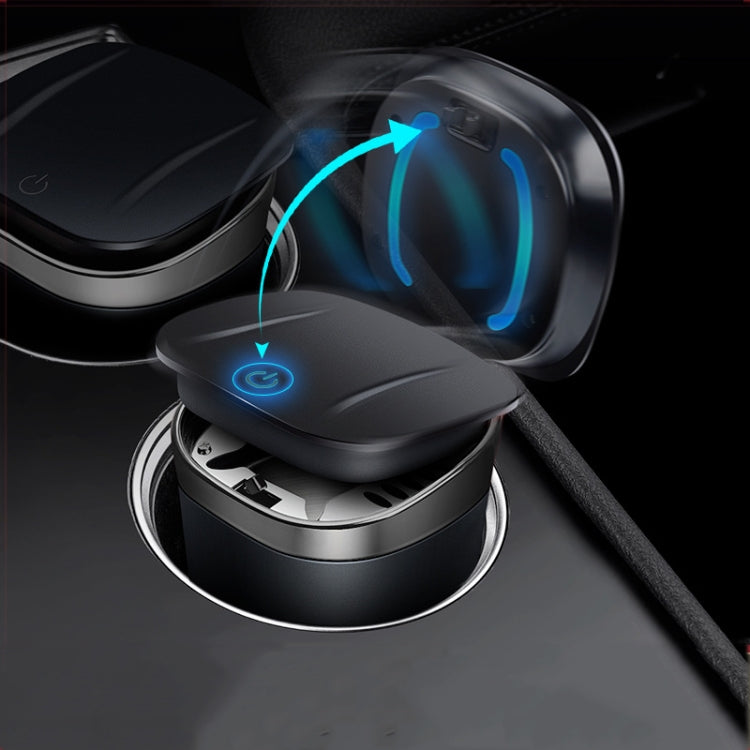 Car Portable Metal Ashtray Built-in LED(Black) - Ashtrays by PMC Jewellery | Online Shopping South Africa | PMC Jewellery | Buy Now Pay Later Mobicred
