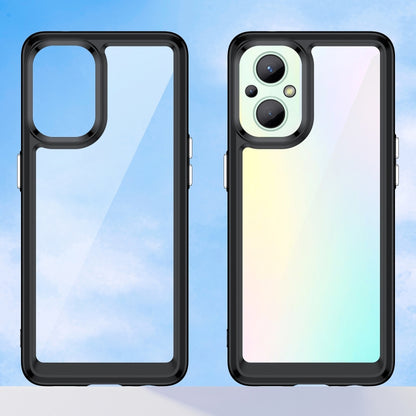 For OPPO Reno 7 Lite Colorful Series Acrylic + TPU Phone Case(Black) - OPPO Cases by PMC Jewellery | Online Shopping South Africa | PMC Jewellery | Buy Now Pay Later Mobicred