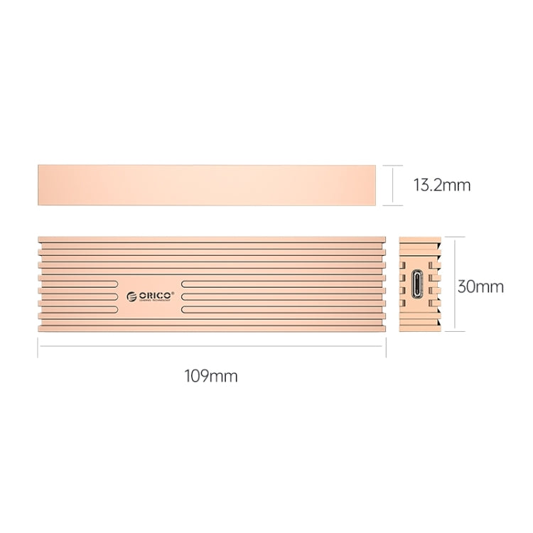 ORICO M231C3-RG M.2 NGFF SSD Enclosure(Gold) - HDD Enclosure by ORICO | Online Shopping South Africa | PMC Jewellery | Buy Now Pay Later Mobicred