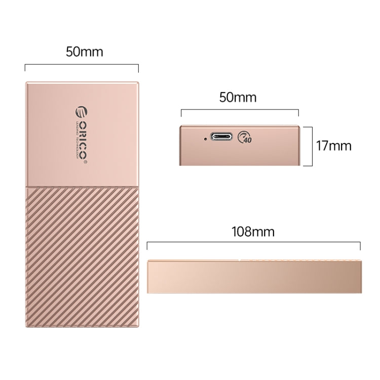 ORICO 40Gbps USB4.0 Type-C M.2 NVMe SSD Enclosure(Gold) - HDD Enclosure by ORICO | Online Shopping South Africa | PMC TechLife | Buy Now Pay Later Mobicred