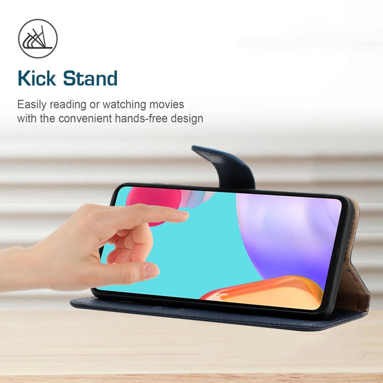 For Infinix Hot 12i Genuine Leather Fingerprint-proof Horizontal Flip Phone Case(Blue) - Infinix Cases by PMC TechLife | Online Shopping South Africa | PMC TechLife | Buy Now Pay Later Mobicred