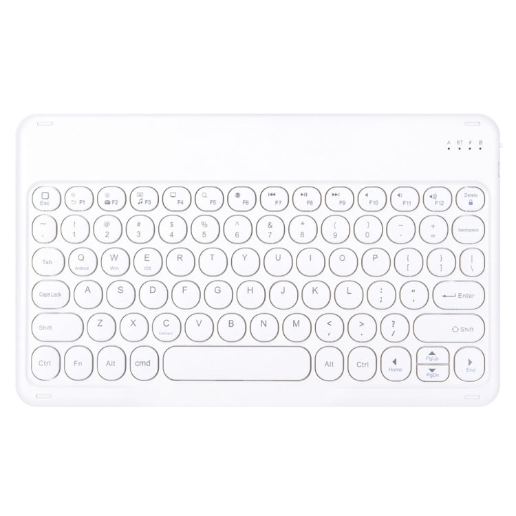 Round Cap Bluetooth Keyboard Leather Case with Pen Slot, without Touchpad For Samsung Galaxy Tab S7(Black+White Keyboard) - Samsung Keyboard by PMC Jewellery | Online Shopping South Africa | PMC Jewellery