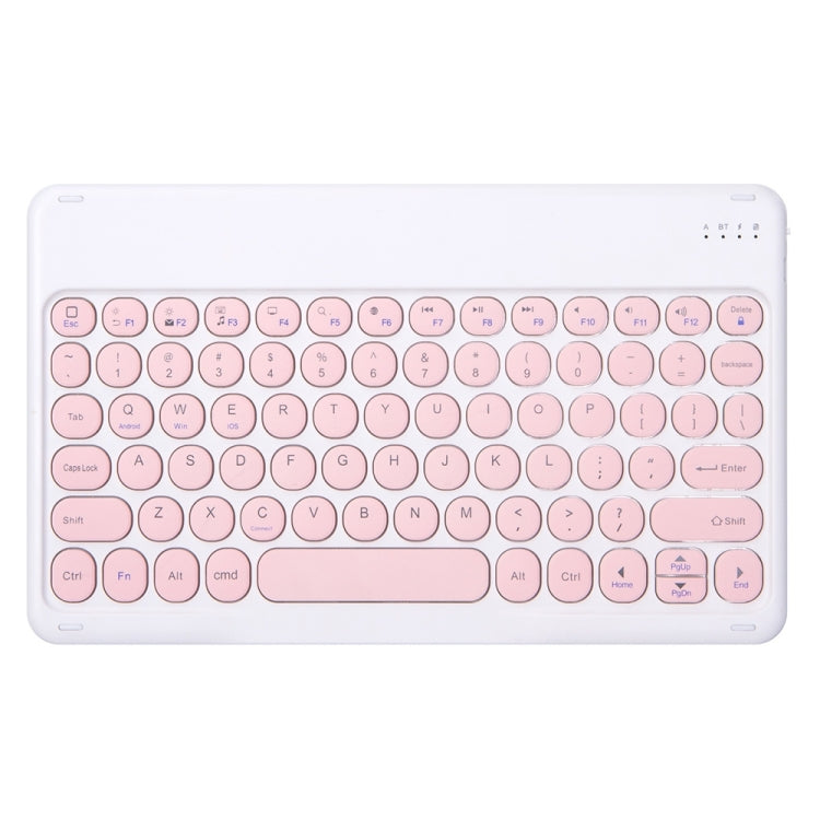 Round Cap Bluetooth Keyboard Leather Case with Pen Slot, without Touchpad For Samsung Galaxy Tab S7(Pink+Pink Keyboard) - Samsung Keyboard by PMC Jewellery | Online Shopping South Africa | PMC Jewellery