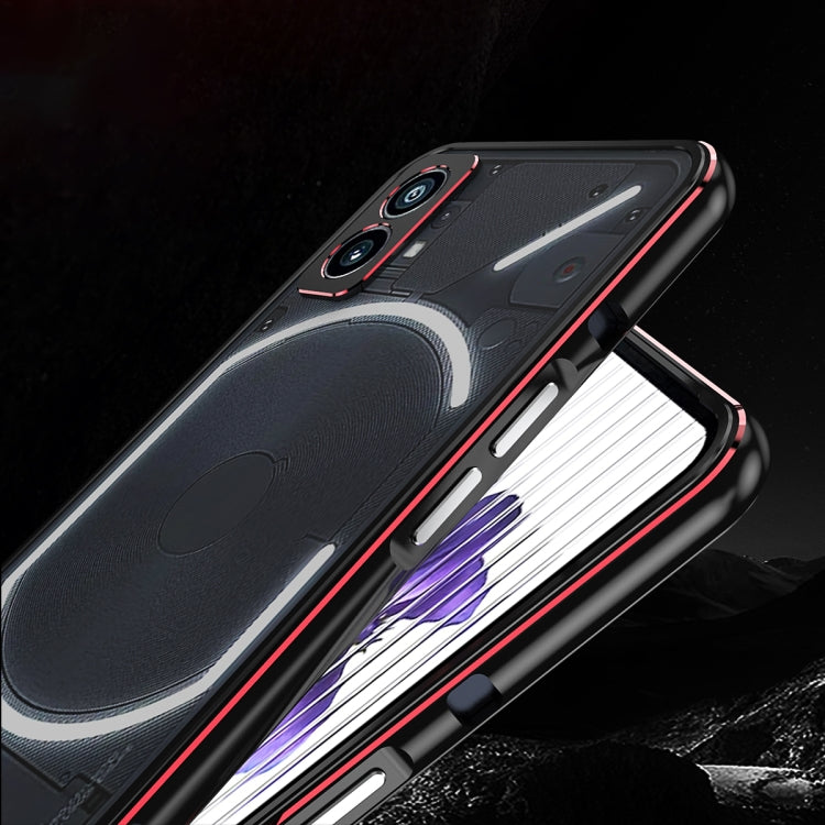 For Nothing Phone 1 Aurora Series Lens Protector + Metal Frame Protective Phone Case(Black Silver) - More Brand by PMC TechLife | Online Shopping South Africa | PMC TechLife | Buy Now Pay Later Mobicred