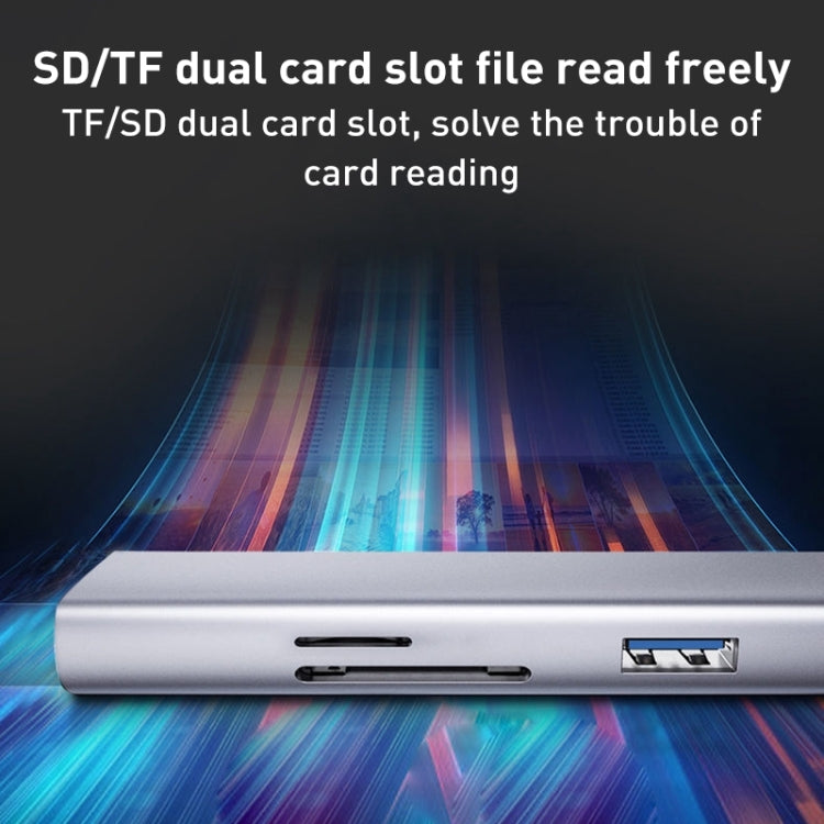 5 in 1 USB to SD / TF Card Slot + 3 USB Ports Multifunctional Docking Station HUB(Grey) - Card Reader by PMC Jewellery | Online Shopping South Africa | PMC Jewellery | Buy Now Pay Later Mobicred