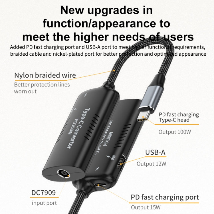DC7406 + Type-C + USB Female to Type-C Multifunction Apapter - Cable & Adapters by PMC Jewellery | Online Shopping South Africa | PMC Jewellery | Buy Now Pay Later Mobicred