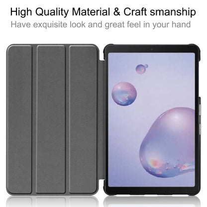 For Galaxy Tab A 8.4 (2020) Custer Pattern Pure Color Horizontal Flip Leather Case with Three-folding Holder(Black) - Tab A 8.4 (2020) by PMC Jewellery | Online Shopping South Africa | PMC Jewellery