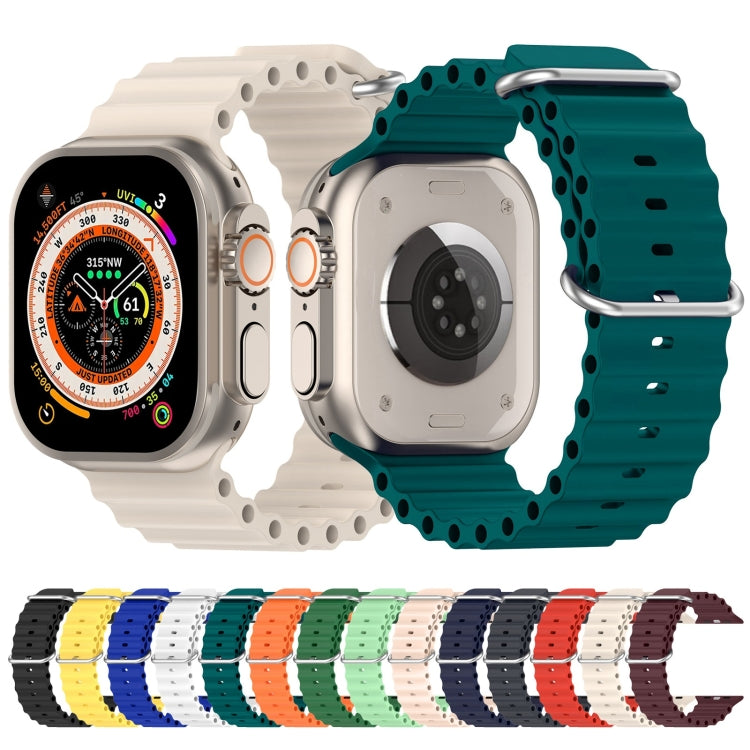 Ocean Silicone Watch Band For Apple Watch Ultra & Watch Ultra 2 49mm / Series 9&8&7 45mm / SE 3&SE 2&6&SE&5&4 44mm (Blue) - Watch Bands by PMC TechLife | Online Shopping South Africa | PMC TechLife