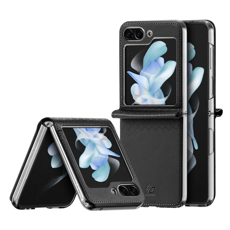 For Samsung Galaxy Z Flip5 5G DUX DUCIS Bril Series PU + TPU Phone Case(Black) - Galaxy Z Flip5 Cases by DUX DUCIS | Online Shopping South Africa | PMC Jewellery | Buy Now Pay Later Mobicred