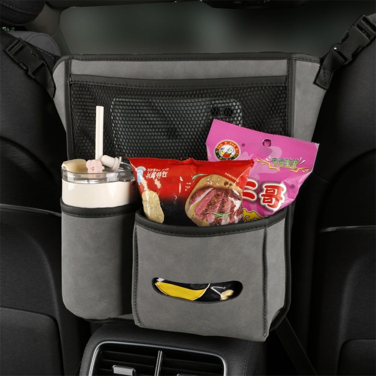 Car Center Console Hanging Bag Sheepskin Leather Storage Bag(Black) - Seat Accessories by PMC Jewellery | Online Shopping South Africa | PMC Jewellery | Buy Now Pay Later Mobicred