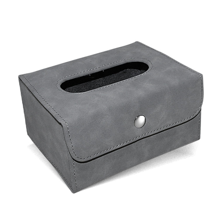 Car Hanging Type Tissue Box Sheepskin Leather Facial Tissue Case(Grey) - Tissue Boxes by PMC Jewellery | Online Shopping South Africa | PMC Jewellery | Buy Now Pay Later Mobicred