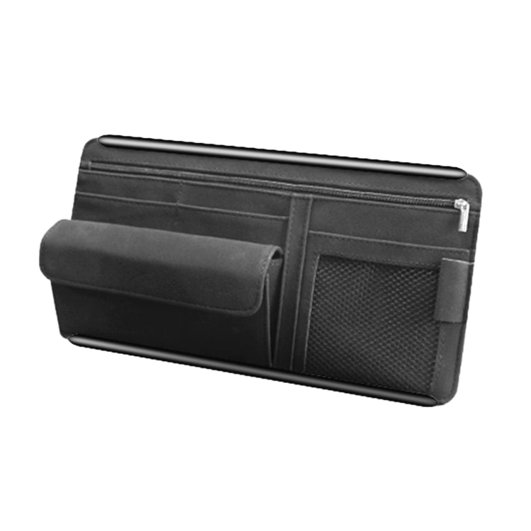 Car Sun Viso Sheepskin Leather Storage Bag(Black) - Stowing Tidying by PMC Jewellery | Online Shopping South Africa | PMC Jewellery | Buy Now Pay Later Mobicred