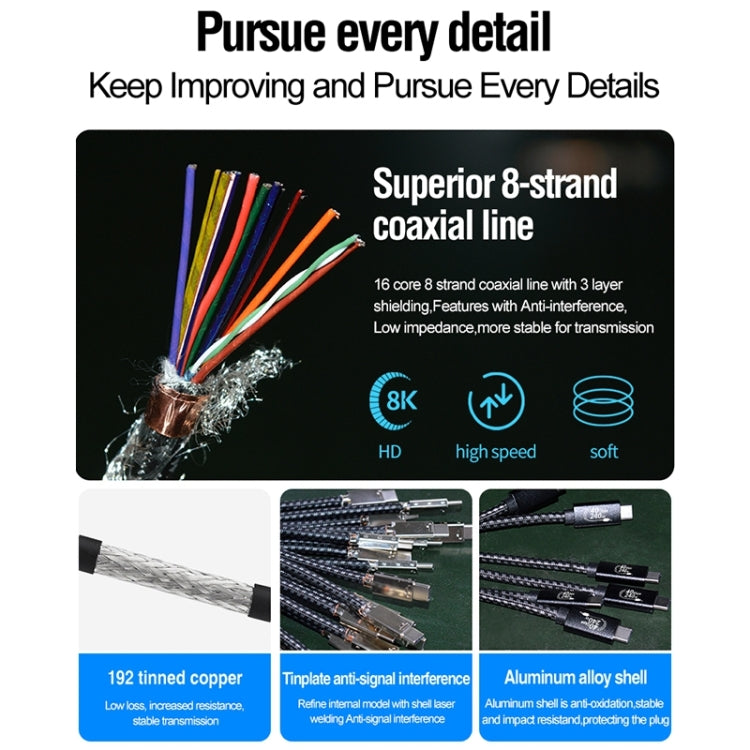 PD240W 40Gbps Dual Type-C USB4 Compatible Fast Charging Data Cable, Length:1m(Black) - USB-C & Type-C Cable by PMC TechLife | Online Shopping South Africa | PMC TechLife | Buy Now Pay Later Mobicred