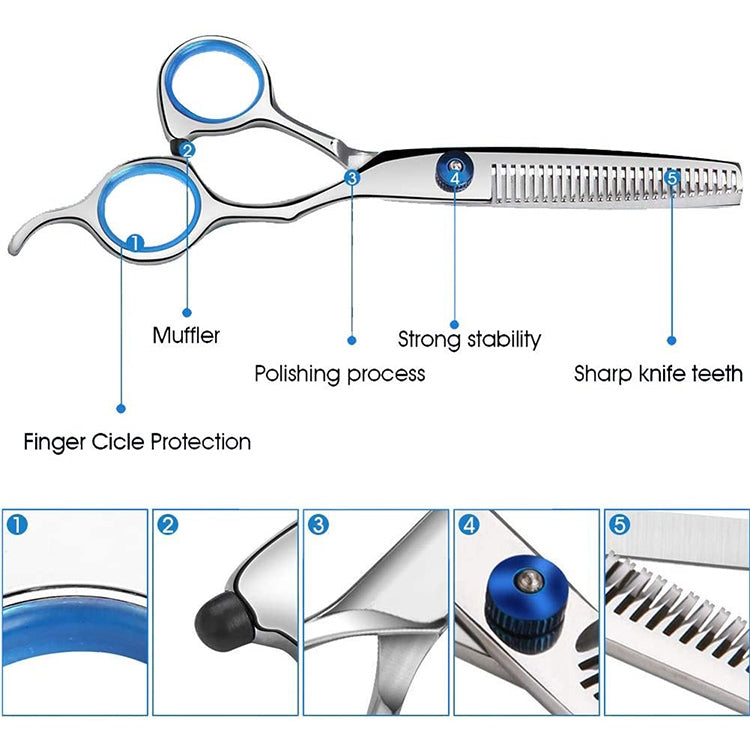2pcs / Set Professional Hair Cutting Thinning Scissor Hairdressing Flat Shear Scissors Kit(Gold Silver) - free shipping - PMC TechLife - Order now!