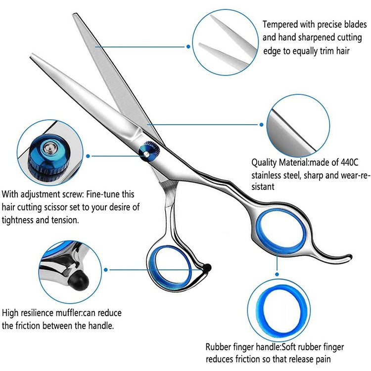 12pcs / Set Professional Hair Cutting Thinning Scissor Hairdressing Flat Shear Scissors Kit(Gold Silver) - free shipping - PMC TechLife - Order now!