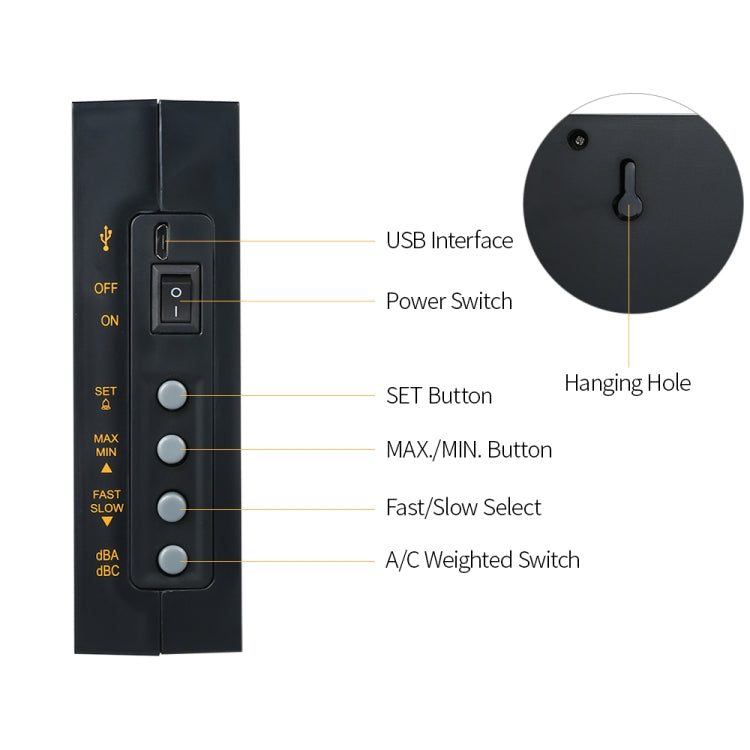 SmartSensor AR884A Smart Wall Mounted Sound Level Meter, EU/US Plug - Light & Sound Meter by PMC Jewellery | Online Shopping South Africa | PMC Jewellery | Buy Now Pay Later Mobicred