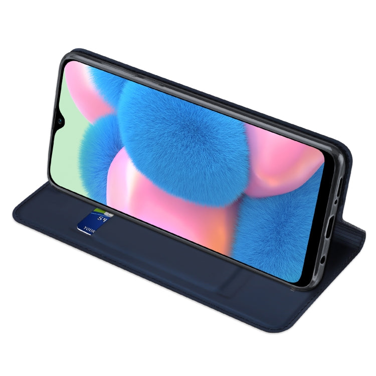 For Samsung Galaxy A50/A50s/A30s DUX DUCIS Skin Pro Series Leather Phone Case(Blue) - Galaxy Phone Cases by DUX DUCIS | Online Shopping South Africa | PMC Jewellery | Buy Now Pay Later Mobicred