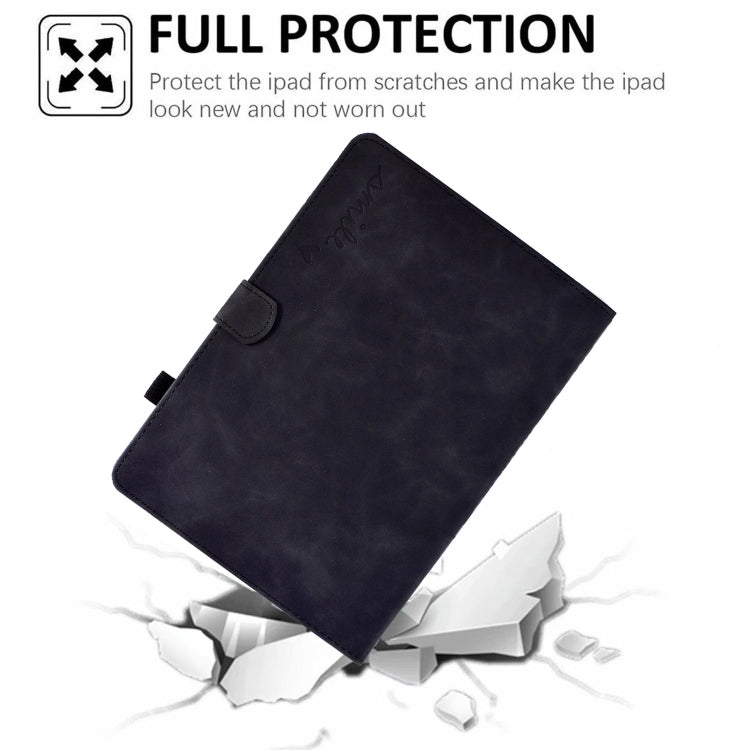 For Amazon Kindle Fire 7 2022 Embossed Smile Flip Tablet Leather Case(Black) - Amazon by PMC TechLife | Online Shopping South Africa | PMC TechLife | Buy Now Pay Later Mobicred