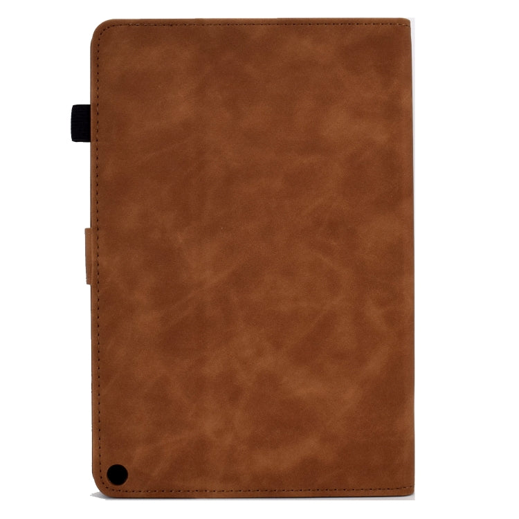 For Amazon Kindle Fire HD 10 2021 Embossed Smile Flip Tablet Leather Case(Brown) - Amazon by PMC TechLife | Online Shopping South Africa | PMC TechLife | Buy Now Pay Later Mobicred