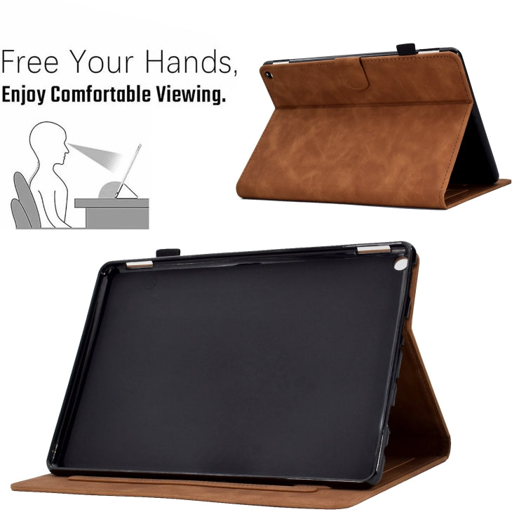 For Amazon Kindle Fire HD 10 2021 Embossed Smile Flip Tablet Leather Case(Brown) - Amazon by PMC TechLife | Online Shopping South Africa | PMC TechLife | Buy Now Pay Later Mobicred
