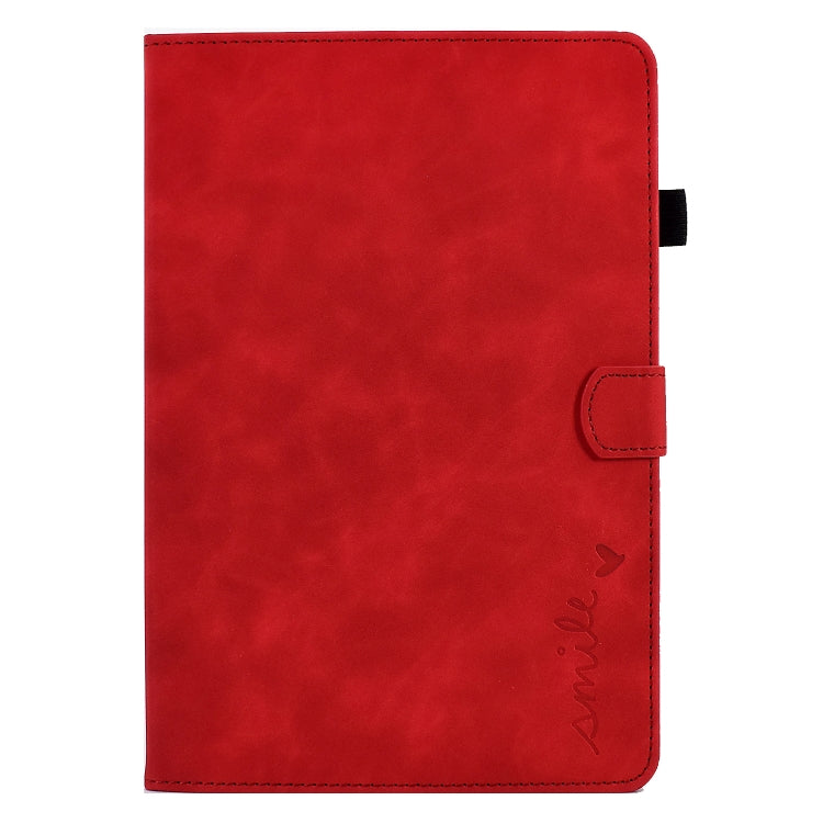 For Amazon Kindle Fire HD 10 2021 Embossed Smile Flip Tablet Leather Case(Red) - Amazon by PMC TechLife | Online Shopping South Africa | PMC TechLife | Buy Now Pay Later Mobicred