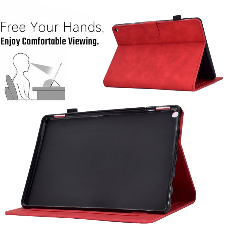 For Amazon Kindle Fire HD 10 2021 Embossed Smile Flip Tablet Leather Case(Red) - Amazon by PMC TechLife | Online Shopping South Africa | PMC TechLife | Buy Now Pay Later Mobicred