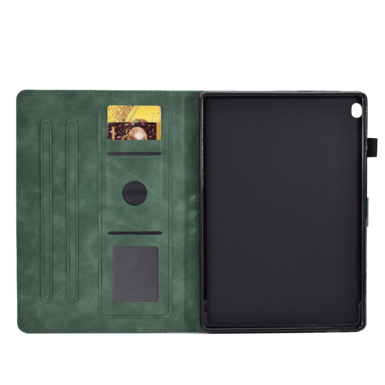 For Lenovo Tab M10 Embossed Smile Flip Tablet Leather Case(Green) - Lenovo by PMC TechLife | Online Shopping South Africa | PMC TechLife | Buy Now Pay Later Mobicred