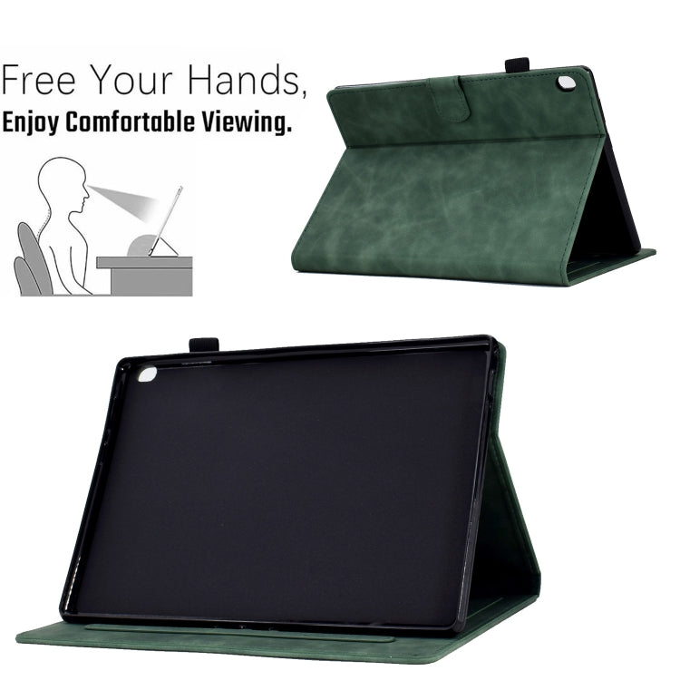 For Lenovo Tab M10 Embossed Smile Flip Tablet Leather Case(Green) - Lenovo by PMC TechLife | Online Shopping South Africa | PMC TechLife | Buy Now Pay Later Mobicred