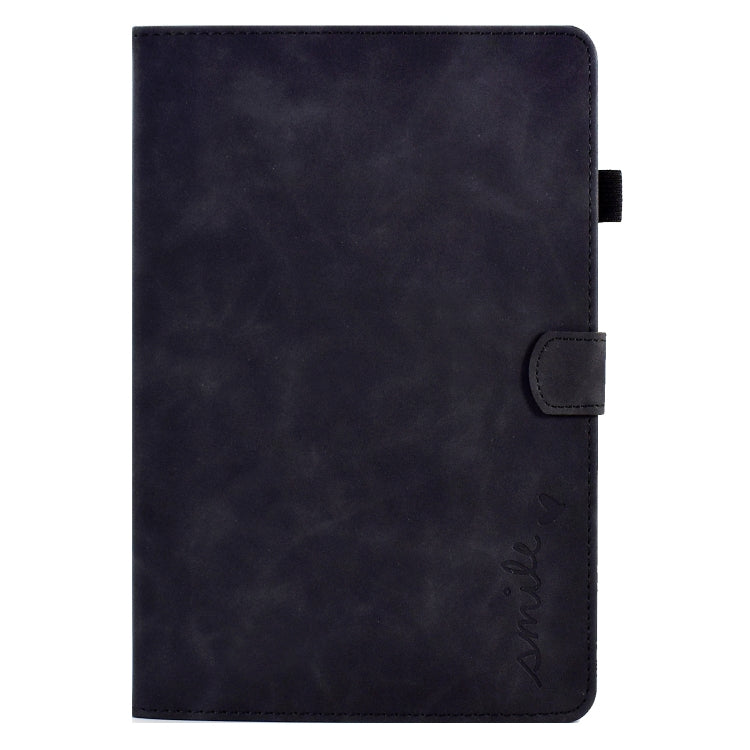 For Lenovo Tab M10 3rd Gen Embossed Smile Flip Tablet Leather Case(Black) - Lenovo by PMC TechLife | Online Shopping South Africa | PMC TechLife | Buy Now Pay Later Mobicred