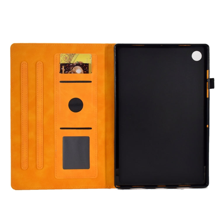 For Lenovo Tab M10 Plus 3rd Gen 10.6 inch Embossed Smile Flip Tablet Leather Case(Khaki) - Lenovo by PMC TechLife | Online Shopping South Africa | PMC TechLife | Buy Now Pay Later Mobicred