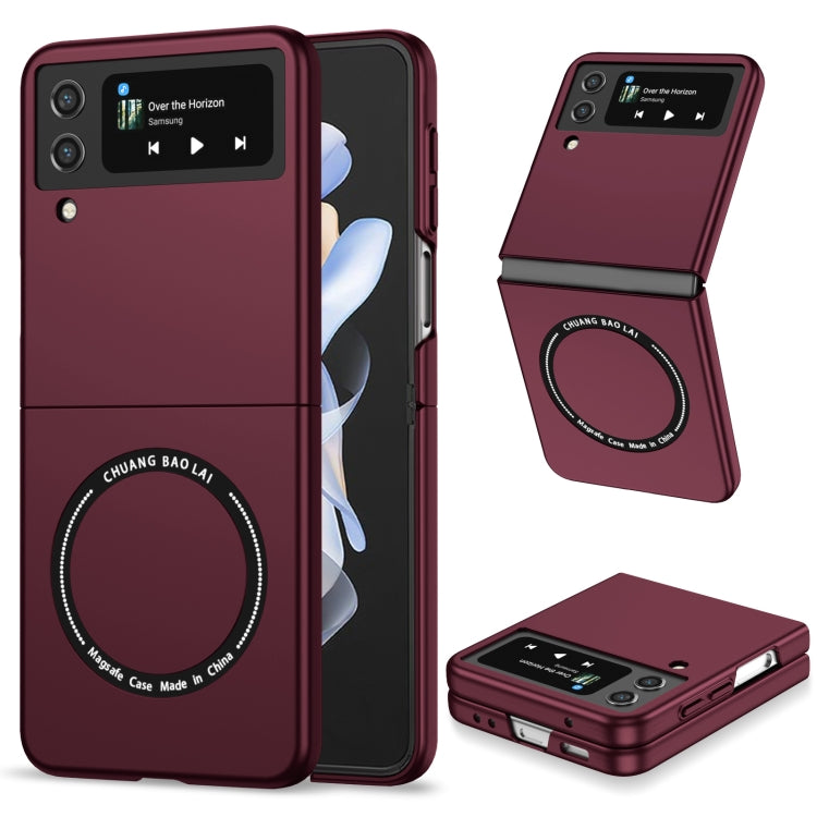 For Samsung Galaxy Z Flip4 Magsafe Magnetic Folding PC Phone Case(Wine Red) - Galaxy Z Flip4 5G Cases by PMC Jewellery | Online Shopping South Africa | PMC Jewellery