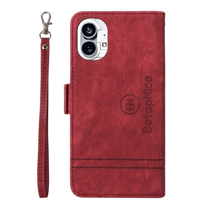 For Nothing Phone 1 BETOPNICE Dual-side Buckle Leather Phone Case(Red) - More Brand by BETOPNICE | Online Shopping South Africa | PMC Jewellery | Buy Now Pay Later Mobicred