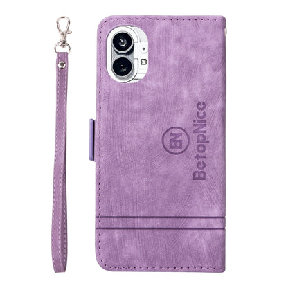 For Nothing Phone 1 BETOPNICE Dual-side Buckle Leather Phone Case(Purple) - More Brand by BETOPNICE | Online Shopping South Africa | PMC Jewellery | Buy Now Pay Later Mobicred