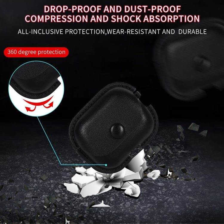 For AirPods Pro 2 Litchi Texture PU Leather Earphone Protective Case with Hook(Light Brown) - free shipping - PMC Jewellery - Order now!