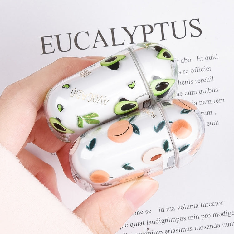 For AirPods Pro 2 Bronzing Fruit Pattern PC Earphone Hard Protective Case(Avocado) - For AirPods Pro 2 by PMC Jewellery | Online Shopping South Africa | PMC Jewellery | Buy Now Pay Later Mobicred