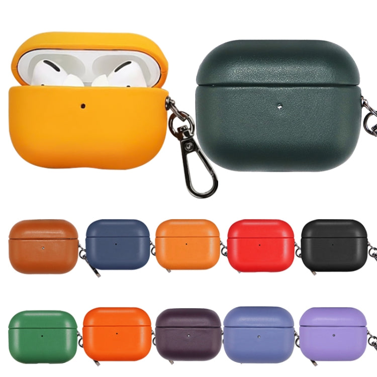 For Apple AirPods Pro 2 PU Leather Wireless Bluetooth Earphone Protective Case(Purple) - For AirPods Pro 2 by PMC Jewellery | Online Shopping South Africa | PMC Jewellery | Buy Now Pay Later Mobicred