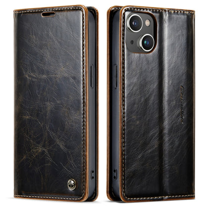 For iPhone 13 CaseMe 003 Crazy Horse Texture Leather Phone Case(Coffee) - iPhone 13 Cases by CaseMe | Online Shopping South Africa | PMC Jewellery | Buy Now Pay Later Mobicred