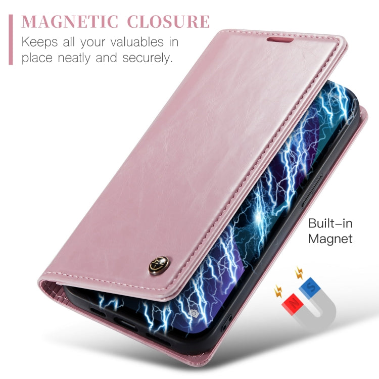 For iPhone 13 CaseMe 003 Crazy Horse Texture Leather Phone Case(Rose Gold) - iPhone 13 Pro Cases by CaseMe | Online Shopping South Africa | PMC Jewellery | Buy Now Pay Later Mobicred