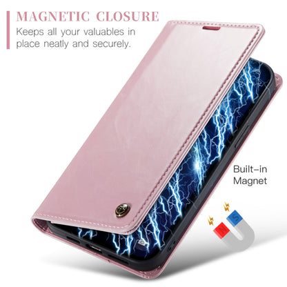 For iPhone 13 Pro Max CaseMe 003 Crazy Horse Texture Leather Phone Case(Rose Gold) - iPhone 13 Pro Cases by CaseMe | Online Shopping South Africa | PMC Jewellery | Buy Now Pay Later Mobicred